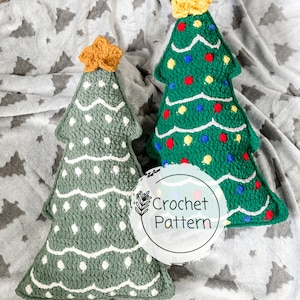 Holiday Tree Pillow Crochet Pattern l Christmas Tree Pillow Pattern l Christmas Crochet Pattern l Crochet Tree Pattern