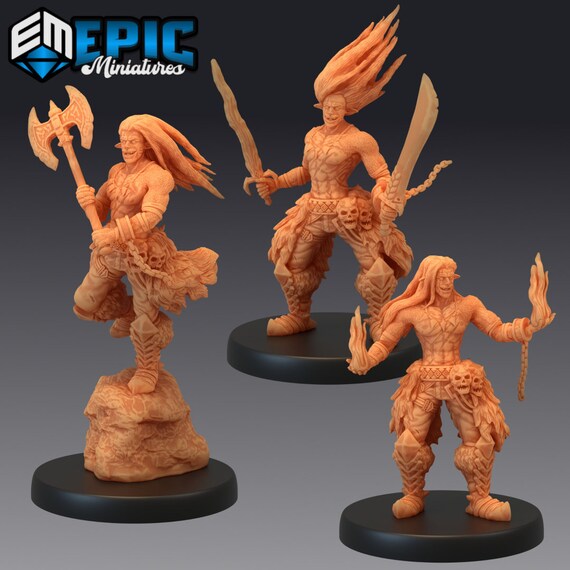 Fire Djinn I Dao Set I Genies I Dungeons and Dragons I D&D I - Etsy