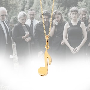 Souvenir du père, soyez toujours avec vous, pendentif note de musique urne en cendres or véritable 14 carats 18 carats, papa je te tiendrai dans mon coeur, cadeau de deuil