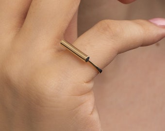 14k or 18k Solid Gold Cylinder Cremation Ring | Personalized Memorial Ash Holder Jewelry | Sympathy Gift | In Memory of Loved One