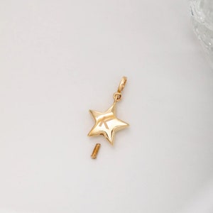 Star Urn For Ashes 14K Real Gold, Custom Engrave Cremation Keepsake Pendant, Personalized Solid Gold Star Urn Necklace, Gift For Sympathy