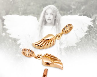 Meine Engel-Tochter, Engelsflügel-Feuerbestattungs-Anhänger aus 14K 18K Massivgold, Trauer-Tochter, Verlust der Tochter, Trauergeschenk für Mutter, Beileid