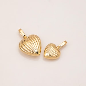 14K Real Gold Heart Cremation Urn Pendant, Keepsake Puffy Heart Charm, Memorial Gift Necklace for Women, Remembrance Jewelry For Loved Ones