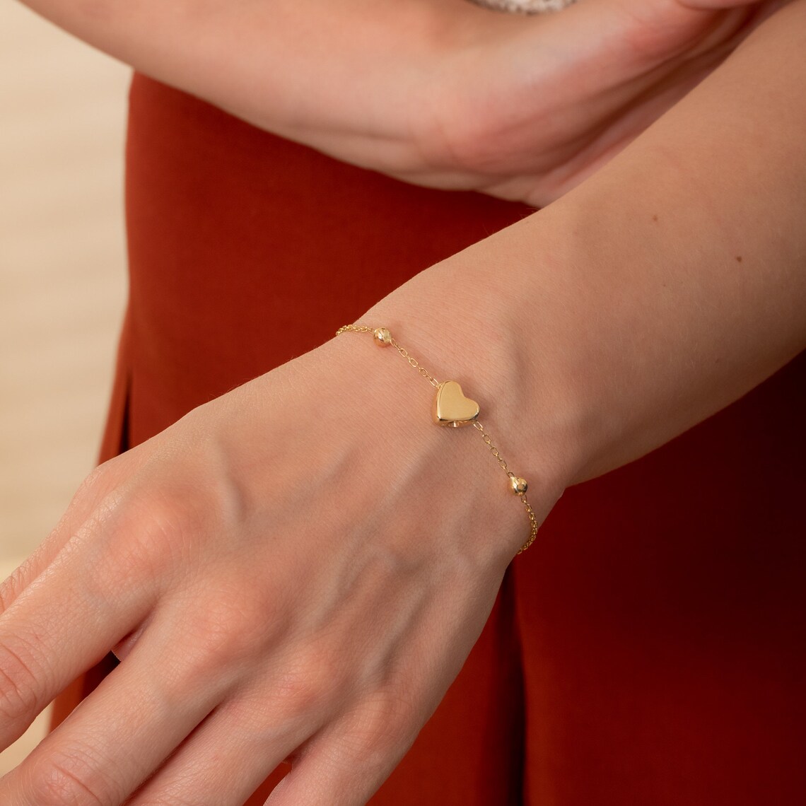 Heart Urn Bracelet for Ashes 14K 18K Real Gold Custom Engrave Etsy