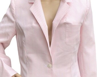 Pink Striped Blazer - Etsy