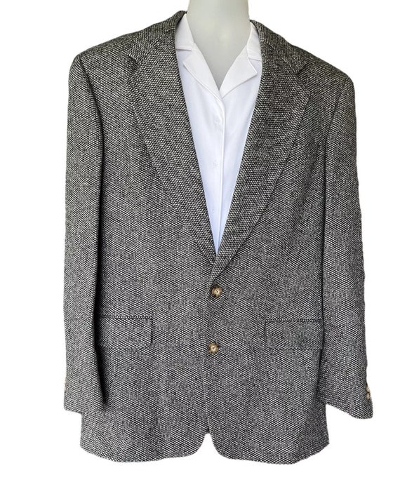 Vintage Men's Austin Reed Wool Blazer Jacket Gray Black