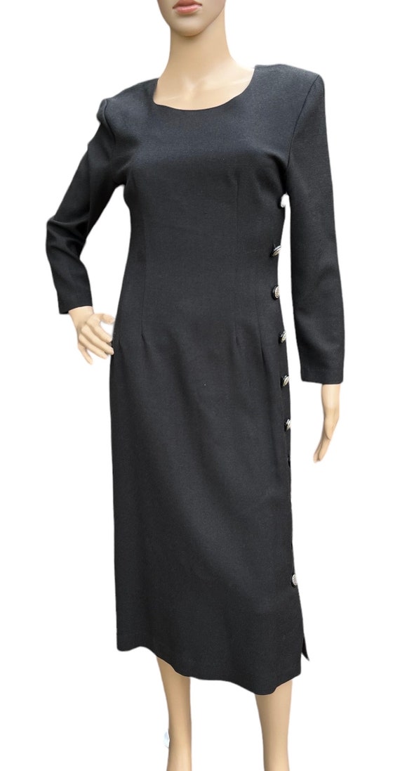 Vintage Misty Lane Women’s Dress Black Long Sleev… - image 3