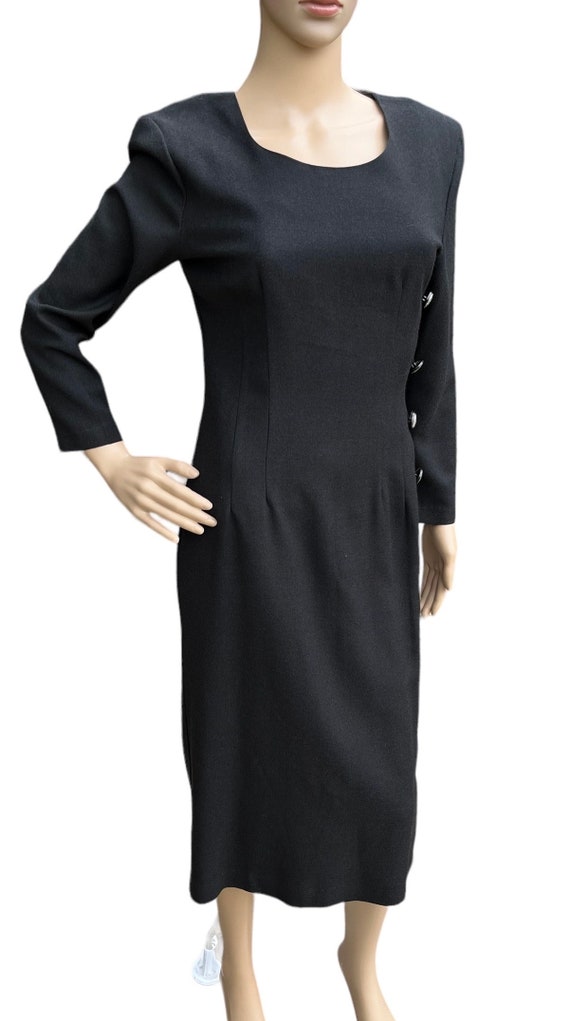 Vintage Misty Lane Women’s Dress Black Long Sleev… - image 2