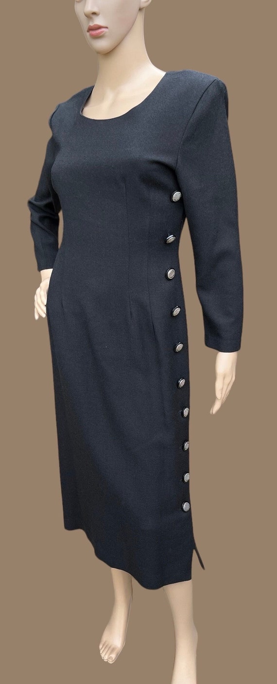 Vintage Misty Lane Women’s Dress Black Long Sleev… - image 1