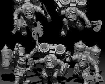 Ork Storm Boys With Boss Nob - 6 Models