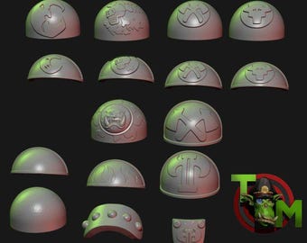 32x Ork Themed Shoulderpads