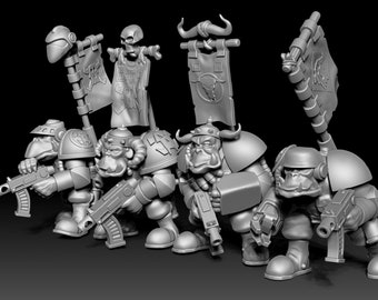 Retro Ork Nobs & Boss - 5 Models