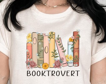 Booktrovert Shirt, Floral Book, Womens Book Shirt, Book Lover, Book Lover Gift, Bookish Shirt, Bookish Gift, Book Club Shirt, Cottagecore