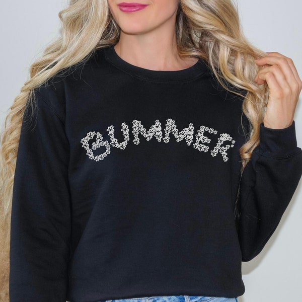 Bummer Sweatshirt, Flower Bummer, Retro Sweater, Vintage Vibes, 90s Sweatshirt, Vintage Aesthetic, Trendy Crewneck, 90s Crewneck
