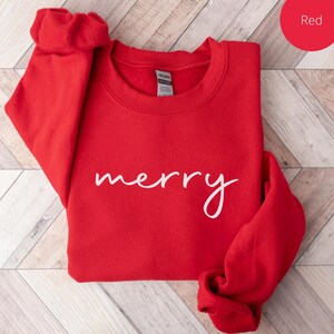 Merry Sweatshirt, Boho Christmas, Minimalist, Merry Christmas, Merry Crewneck, Holiday Sweatshirt, Simple Christmas, Christmas Crewneck