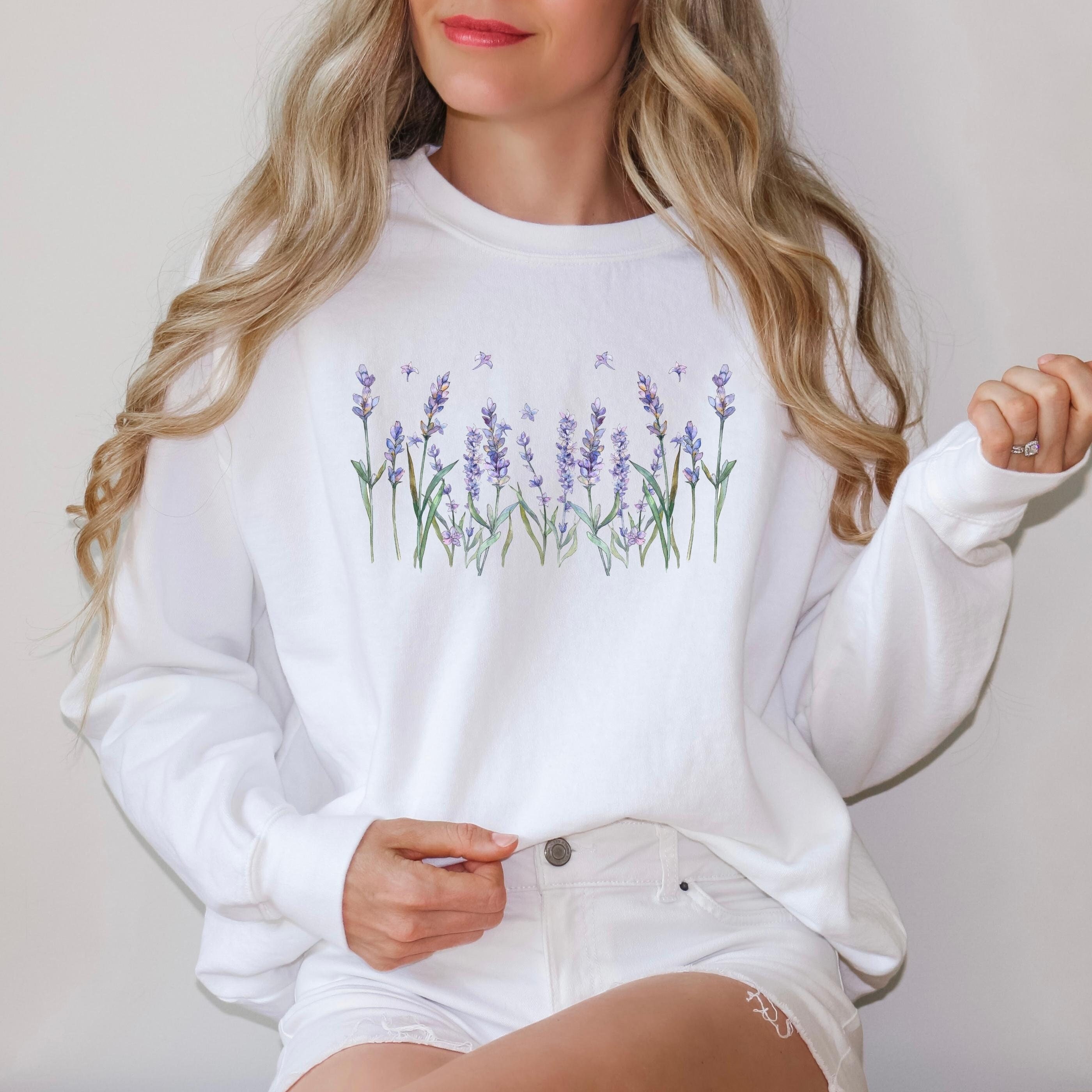 Girls Casual Flower Embroidered Crew Neck Sweatshirt For Spring