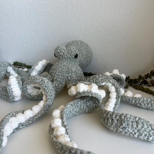 32&quot; Gaint Crochet Octopus - Anchor - Handmade Plush Toy - Speckled Green - Ready to ship