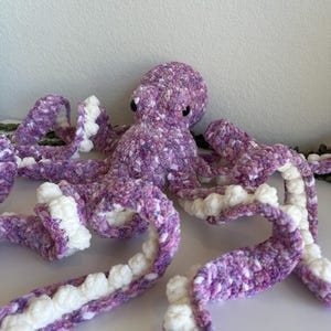 32&quot; Gaint Crochet Octopus - Anchor - Handmade Plush Toy - Multi Lilac - Made to Order