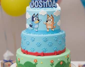 Custom Bluey Birthday Cake Topper – Personalized Party Decoration