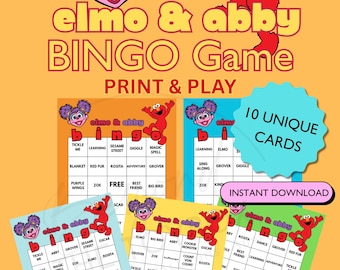 Elmo Abby Bingo Game | Sesame Street Birthday Party Activity (Instant Download)
