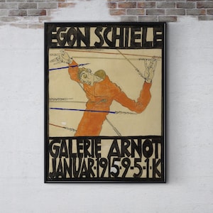 Egon Schiele Poster, Egon Schiele Exhibition Poster, Egon Schiele Art, Art Gallery Exhibition Print