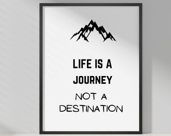 Life Is A Journey Not A Destination | Quotes About Life | Canva Quotes For Home Decor | Printable Wall | Art Digital Download | Wall Decor