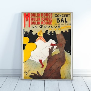 Vintage Moulin Rouge La Goulue  Poster - Moulin Rouge Vintage - Vintage Poster - Digital Download