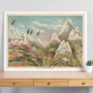Nature in Ascending Regions Chart Print, Levi Walter Yaggy, 1893, Giclee Print, Museumsqualität, Lehrkarte, Wissenschaftskarte