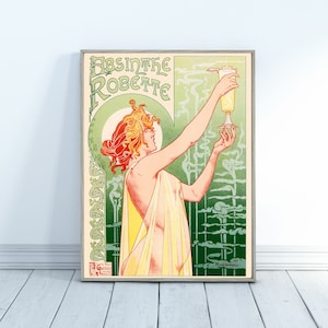 Absinth Robette Vintage Werbeposter - Klassischer Werbedruck - Alkohol Poster - Vintage Poster - Digitaler Download