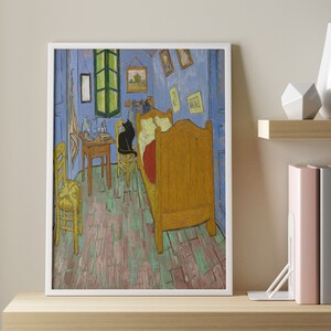 Cat Print Vincent Van Gogh, Black Cat Print, Van Gogh Cat Poster, Cat Art, Floral Print, Funny Cat print, Vintage Cat Poster