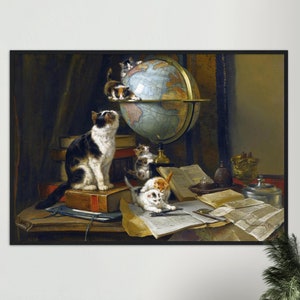 Vintage Cat Poster, Antique Cat Art Print, Vintage Cat Art Print, Fine Art Cat Poster, Poster Vintage Cat