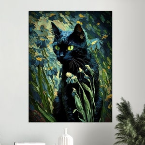 Cat Print Vincent Van Gogh, Irises Cat Print, Van Gogh Cat Poster, Cat Art, Funny Cat print, Funny gift, Cat Poster