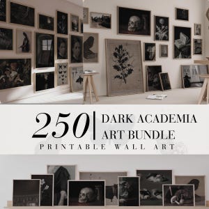 Mega paquete de decoración de Dark Academia: más de 250 impresiones, conjunto de arte de pared de Moody Gallery, pinturas Cottagecore, impresiones de Moody, colección de impresiones oscuras