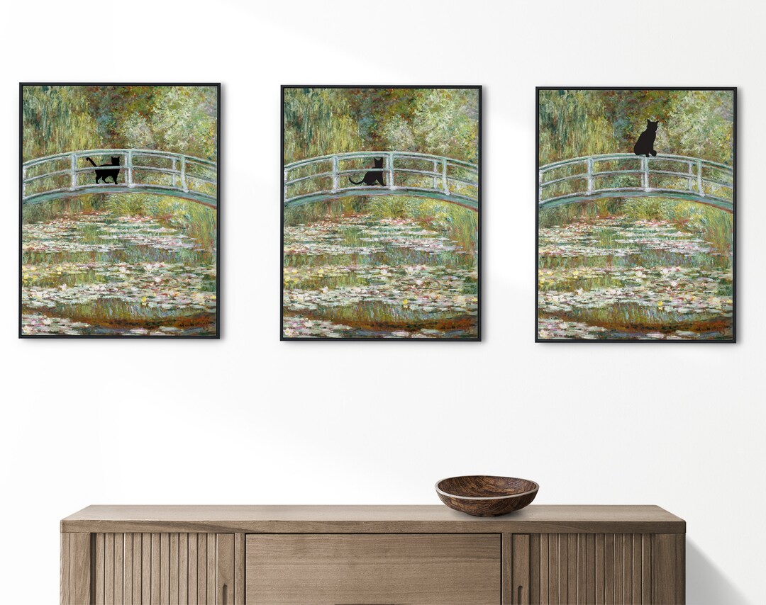 Claude Monet Waterlily - Water Lilies and Japanese Bridge - Cat Print ...