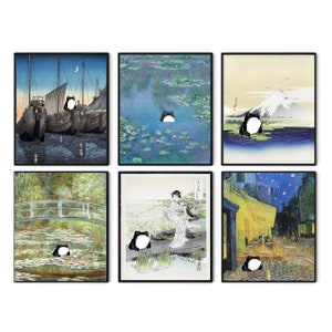 Matsumoto Hoji Frog, Set oF 6, Frog Print, Frog Art, Frog Poster, Monet Frog, Frog Painting, Frog Picture, Frog Art Print, Funny Wall Art