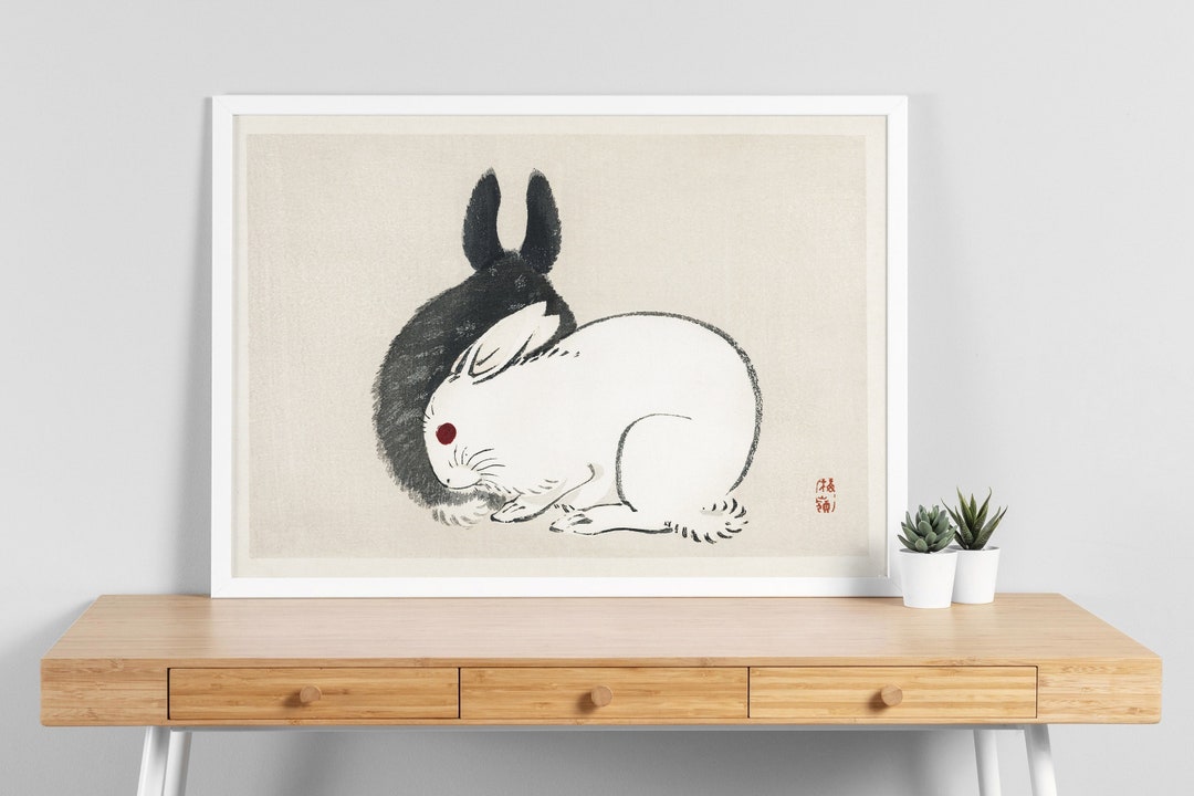 Rabbit Painting Art Print, Rabbit Poster, Animal Art, Rabbit Print