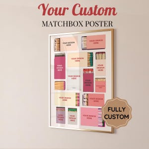 Impresión de caja de cerillas vintage, póster de cerillas de moda personalizado, arte de pared de caja de cerillas retro, impresión estética de carrito de bar para apartamento