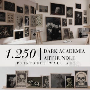 Mega paquete de decoración de Dark Academia: más de 250 impresiones, conjunto de arte de pared de Moody Gallery, pinturas Cottagecore, impresiones de Moody, colección de impresiones oscuras