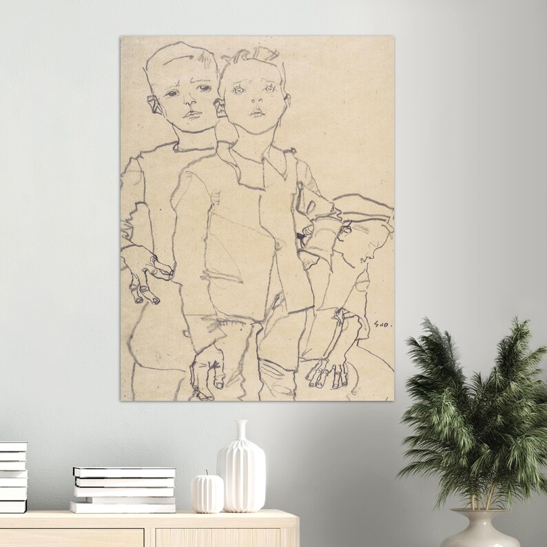 1art1 Leinwandbild 'Die Umarmung' Von Egon Schiele – 80x60 Cm, Keilrahmen, Made In Germany