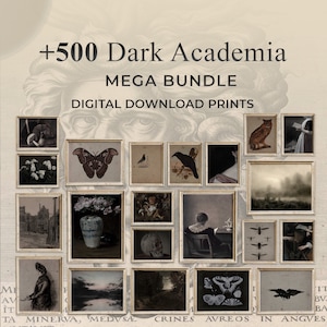 Mega paquete de decoración de Dark Academia: más de 500 impresiones, conjunto de arte de pared de Moody Gallery, pinturas Cottagecore, impresiones de Moody, colección de impresiones oscuras