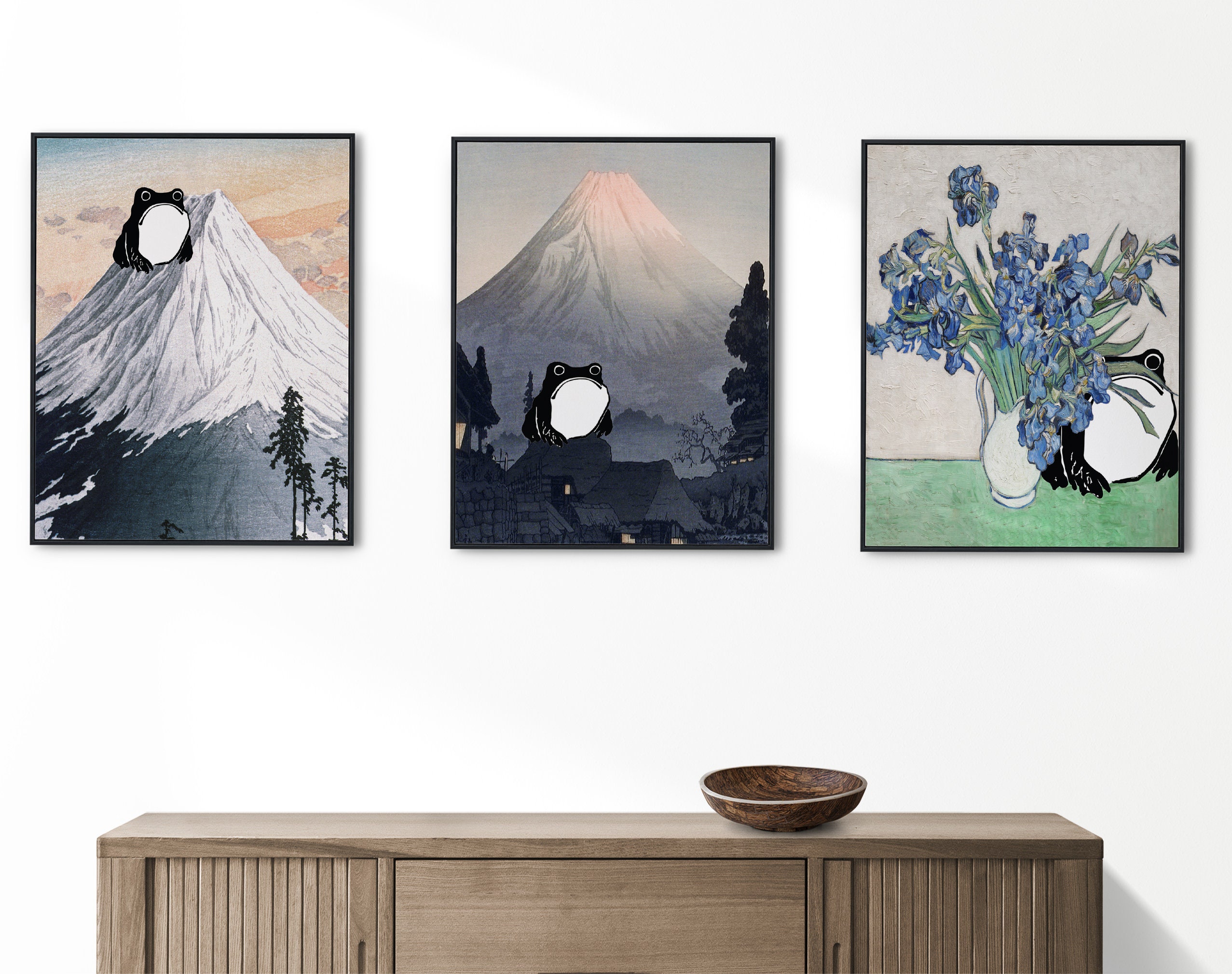 Frog Prints Set of 3 Unimpressed Frog Set of 3 Funny Frog - Etsy