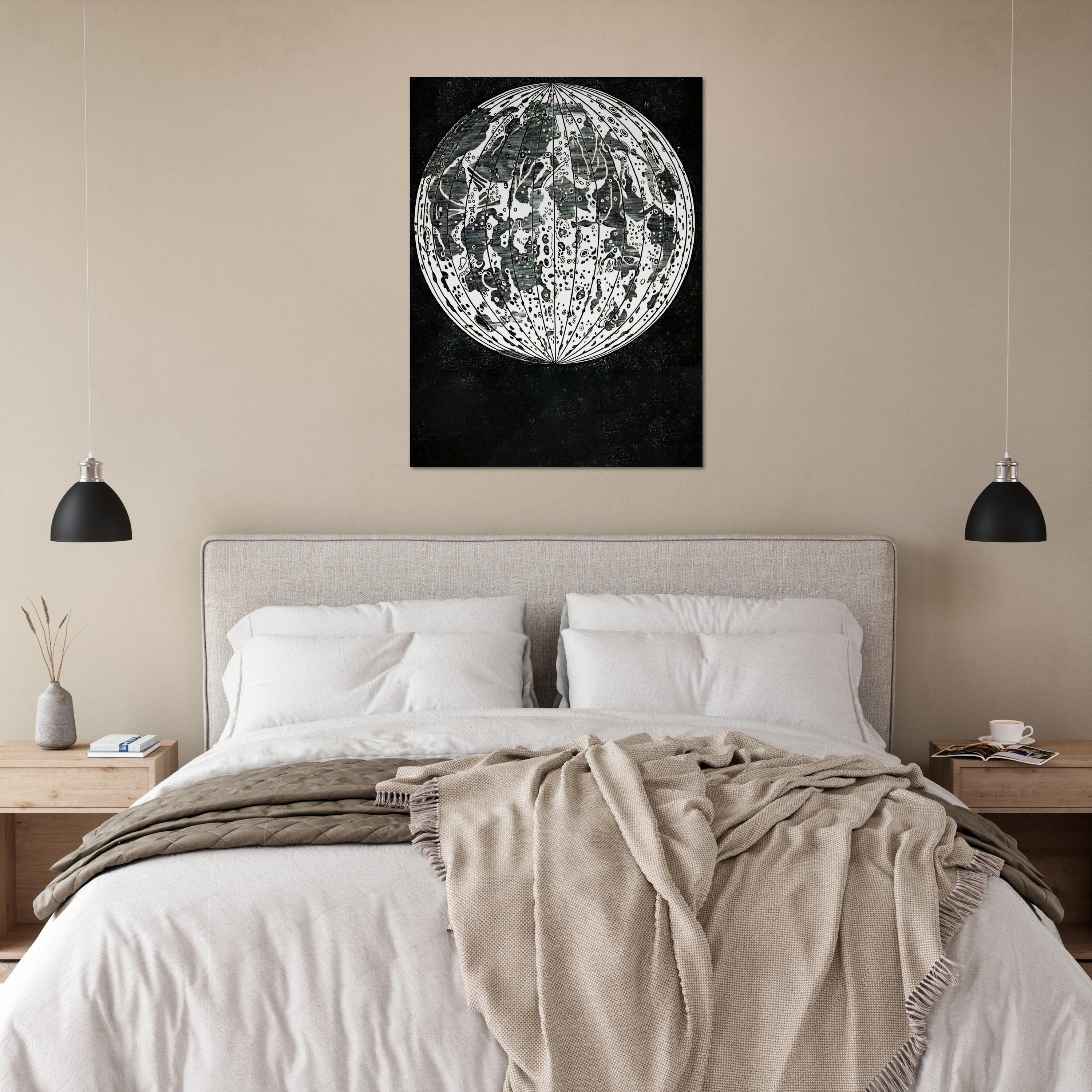 Vintage Moon Map Antique Moon Print Vintage Drawing Moon - Etsy