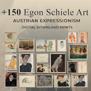 Egon Schiele Poster, Schiele Portrait, Schiele Poster, Egon Schiele Print, Schiele Print, Egon Schiele Art