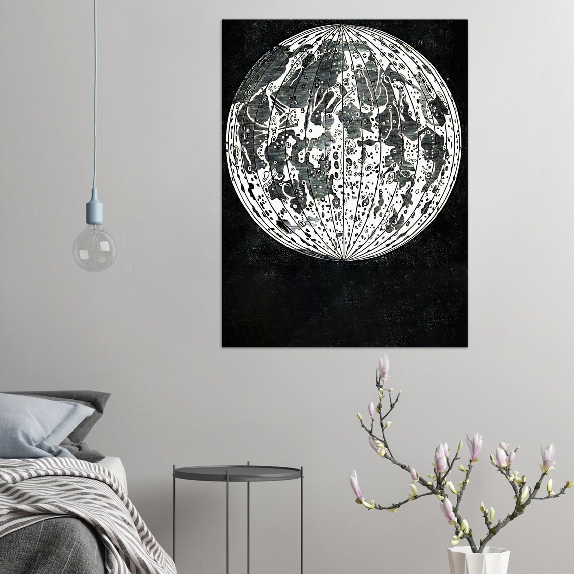 Vintage Moon Map Antique Moon Print Vintage Drawing Moon - Etsy