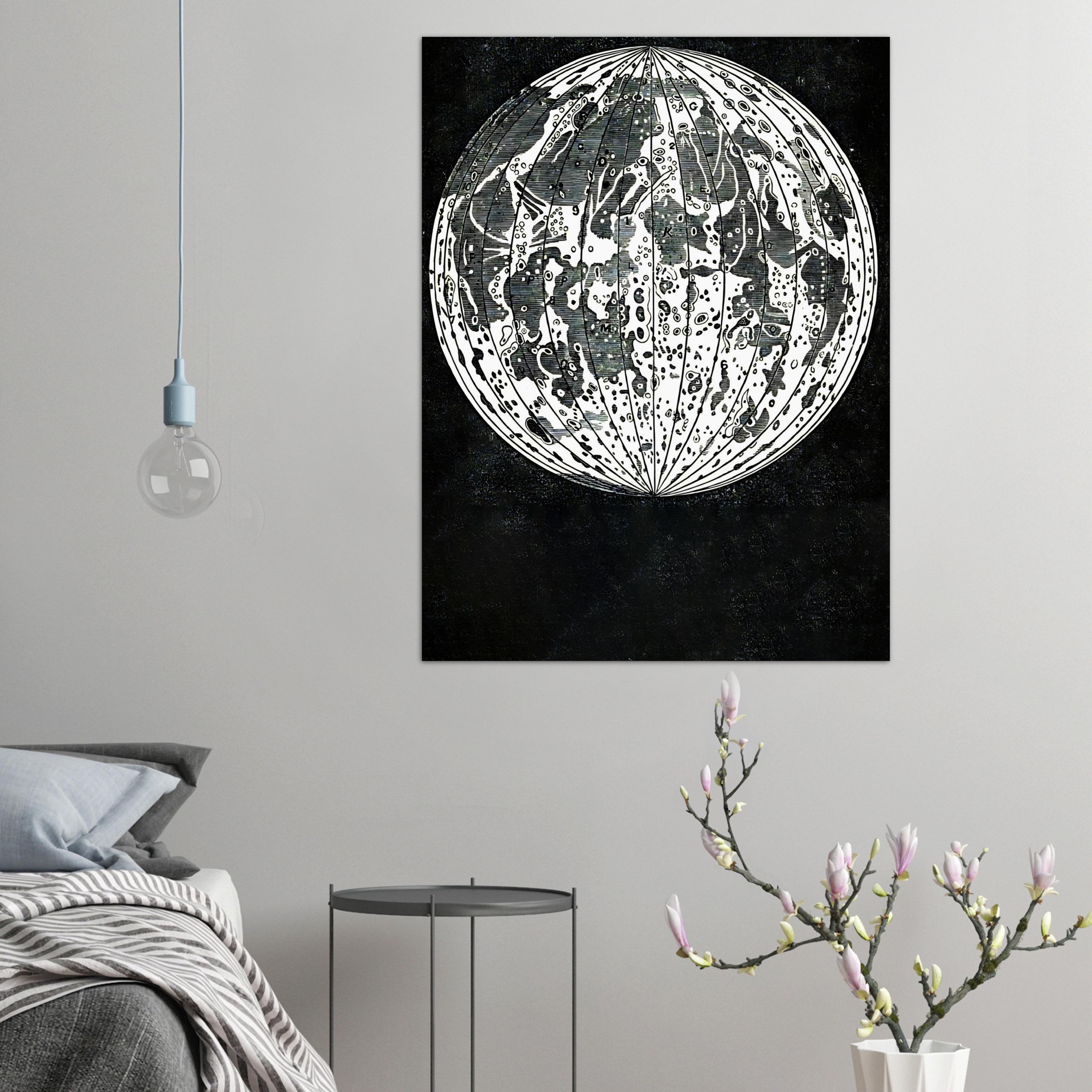 Vintage Moon Map Antique Moon Print Vintage Drawing Moon - Etsy