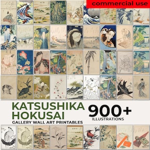Katsushika Poster Mega Bundle, Katsushika Hokusai, Oriental Printable, Hokusai Print, The Great Wave, japanisches Poster
