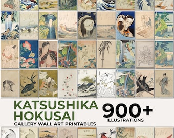 Katsushika Poster Mega Bundle, Katsushika Hokusai, Oriental Printable, Hokusai Print, The Great Wave, Japanese Poster