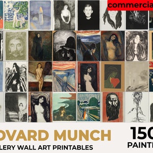 Edvard Munch Printable Wall Art Bundle 150+ Artworks , Edvard Munch Digital Download, Edvard Munch Art, Bundle Printable Commercial Use