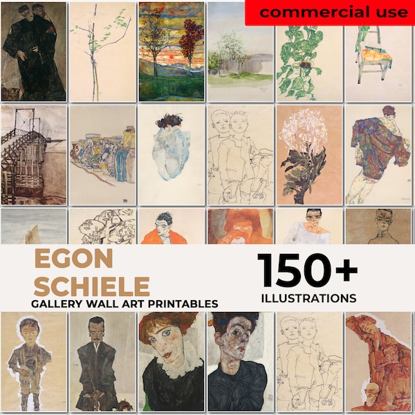 Affiche d'Egon Schiele, Portrait de Schiele, affiche de Schiele, impression d'Egon Schiele, impression de Schiele, Egon Schiele Art