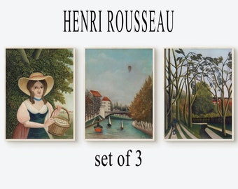 Henri Rousseau Set of 3, Henri Rousseau Download, Rousseau Digital Download, Henri Rousseau Digital Print